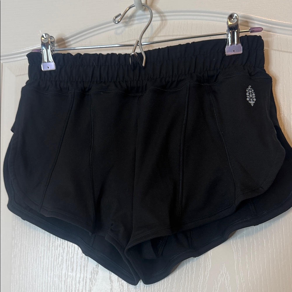 Free People Solid Black Soft Running Shorts Small